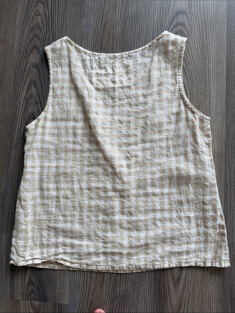 NotPERFECTLINEN 100% Linen Tank Top in Gingham Print - Small - Picture 4 of 4